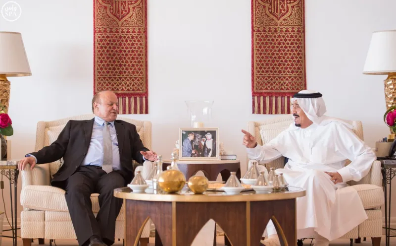 بالصور: خادم الحرمين الشريفين يستضيف الرئيس اليمني 