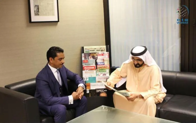 بالصور: زيارة الشيخ محمد بن راشد لمكاتب الشرق الوسط