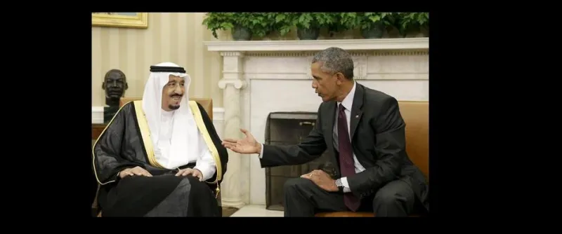 بالصور: الملك سلمان يلتقي الرئيس الأمريكي 