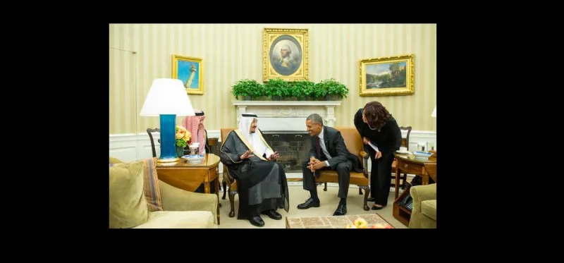 بالصور: الملك سلمان يلتقي الرئيس الأمريكي 