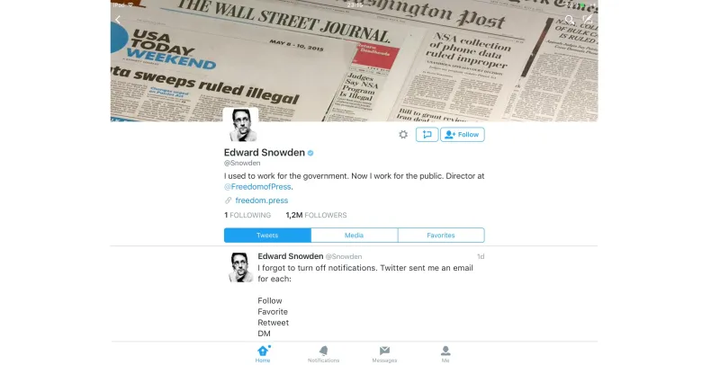 ما الدرس الذي تعلمه ادوارد سنودن من تويتر ؟ 