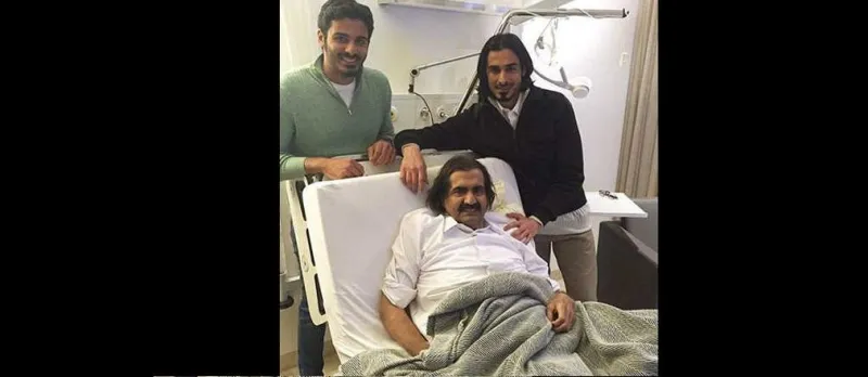 بالصور الأمير حمد بن خليفة بعد الجراحة بالمشفى 