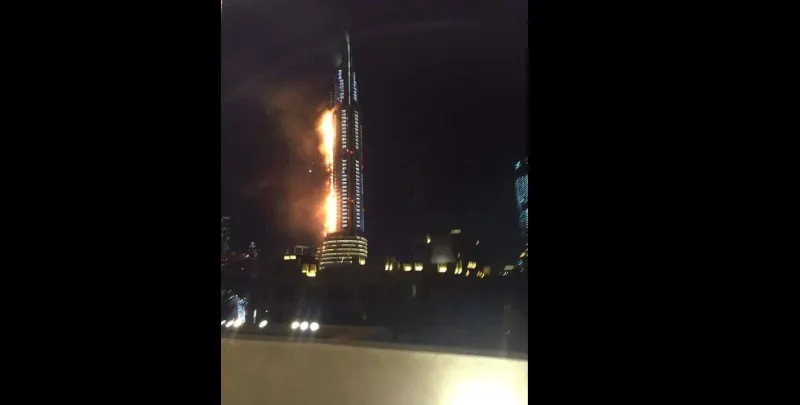 بالصور .. حريق دبي يشعل مواقع التواصل