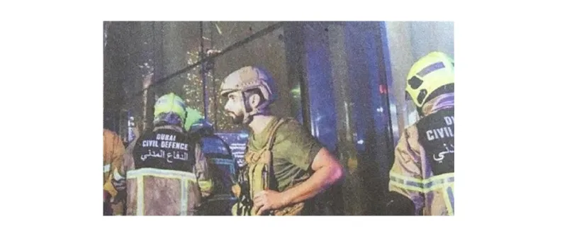 بالصور : منصور بن محمد اطفائي لـ حريق دبي