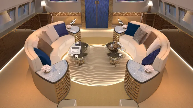 الحمام الفخم أولوية ملاك الطائرات الخاصة