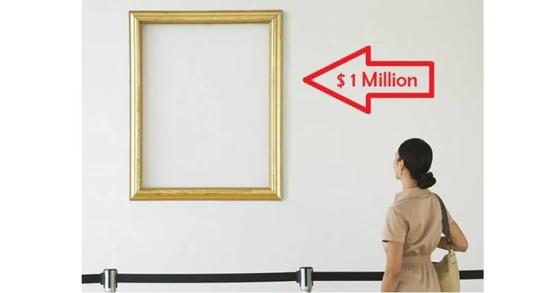 بالصور: لوحة خالية ثمنها مليون دولار .. وكثير من الزبائن!