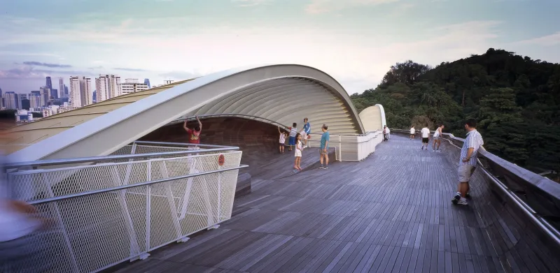 جسر هندرسون المتموج - سنغافورة  امواح وسط العابات 