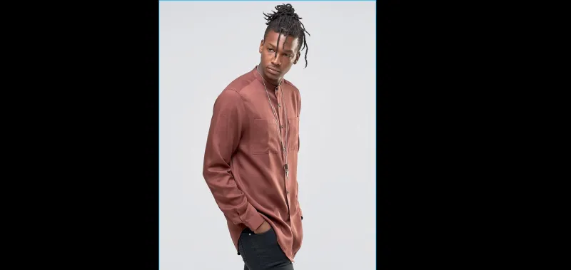 قميص رجالي 2016 بلا ياقة افتح الخزانة لاستقباله 