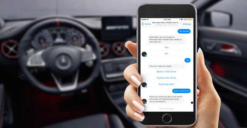 مرسيدس بنز تعتمد تكنولوجيا روبوت المحادثة من فيس بوك ماسنجر 