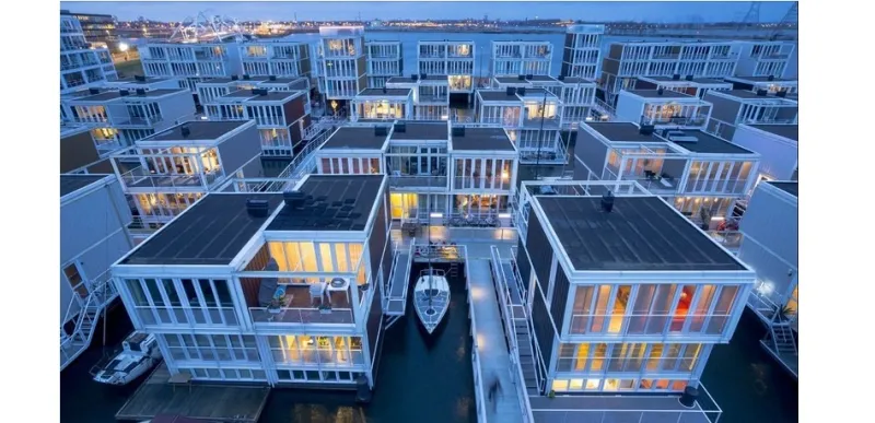 حي أيجبورغ في هولندا المباني كالقوارب