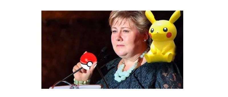 رئيسة وزراء النرويج إرنا سولبرغ تطارد البوكيمون في البرلمان