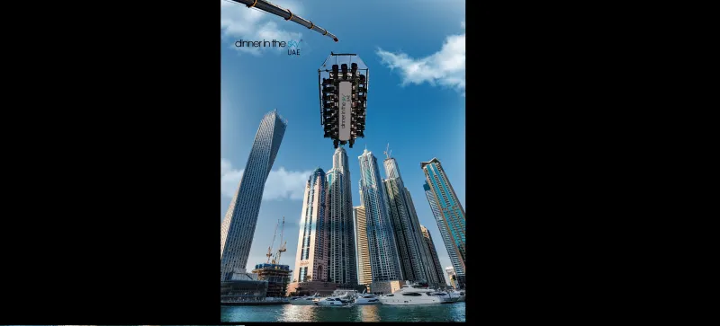 المطعم المعلق في دبي موقع جديد بين السماء والارض 