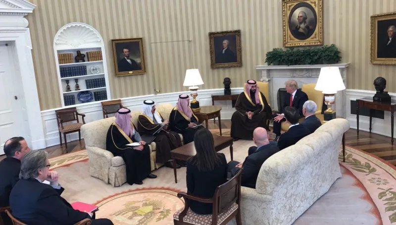 فيديو وصور| كيف استقبل ترامب الأمير محمد بن سلمان؟