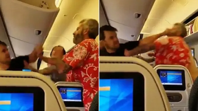 شاهد| شجار بالأيدي على متن طائرة متجهة إلى لوس أنجلوس