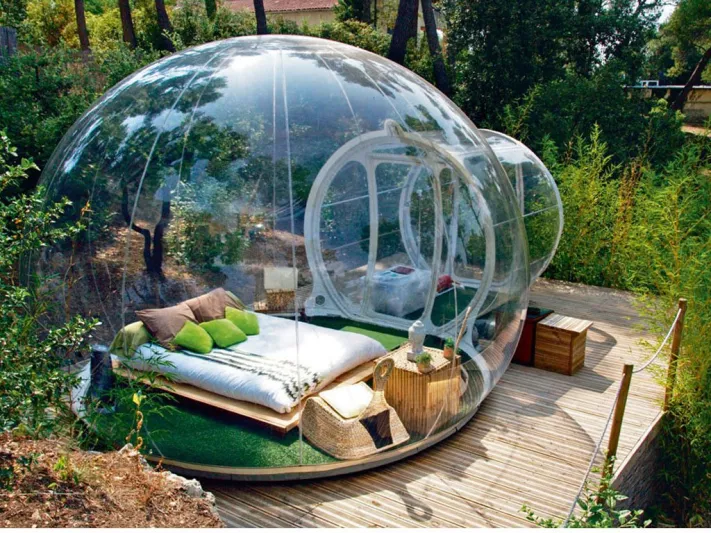لاتفوتكم التجربة.. فندق فرنسي يجعلك تشاهد العالم من فقاعة بلاستيكية شفافة !