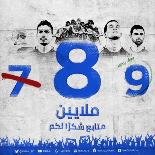 «#الهلال_8_مليون_متابع».. كيف احتفل النادي ومتابعيه علي «تويتر»؟
