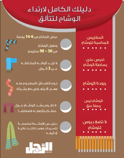 إنفوجراف| دليلك الكامل لارتداء الوشاح.. 6 نصائح تجعلك أكثر تألقاً   