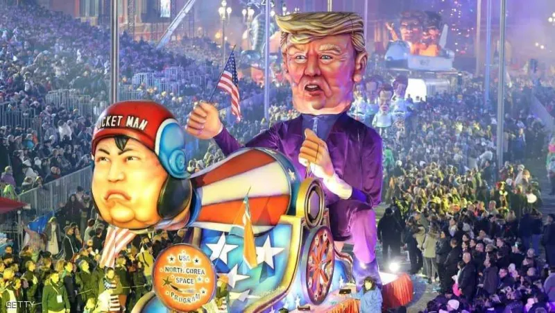 شاهد كيف سخر كرنفال نيس من دونالد ترامب وكيم يونج 