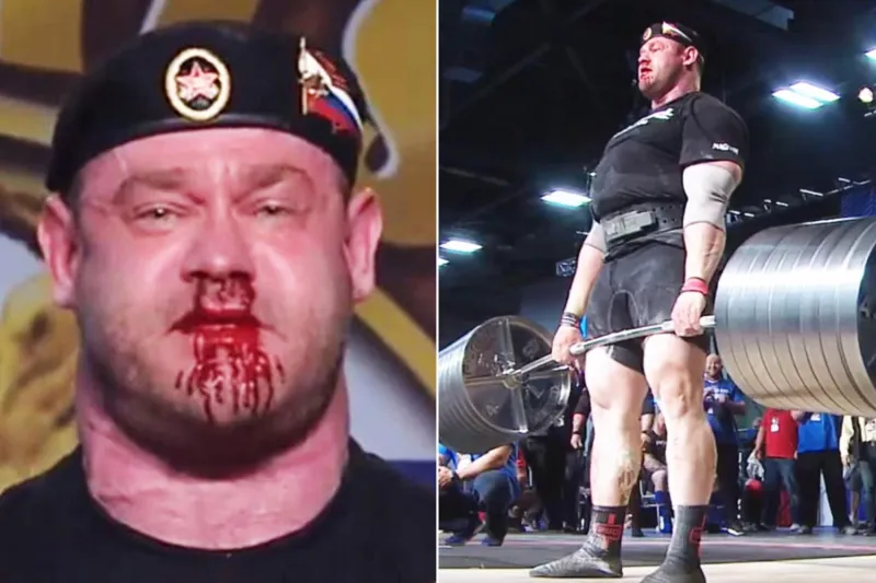 شاهد| ماذا حدث لروسي بعدما رفع قرابة نصف طن أثقال