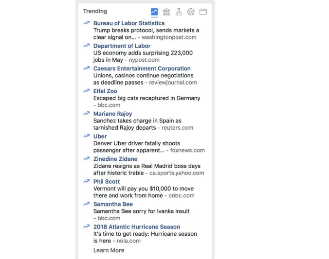 «فيسبوك» يُزيل ميزة المواضيع الشائعة Trending.. لماذا ؟