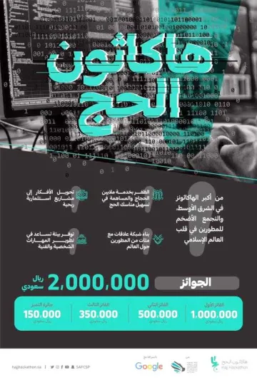 المملكة تستعد لاستضافة أكبر حدث «هاكاثون»في الشرق الأوسط بجوائز تصل لمليوني ريال
