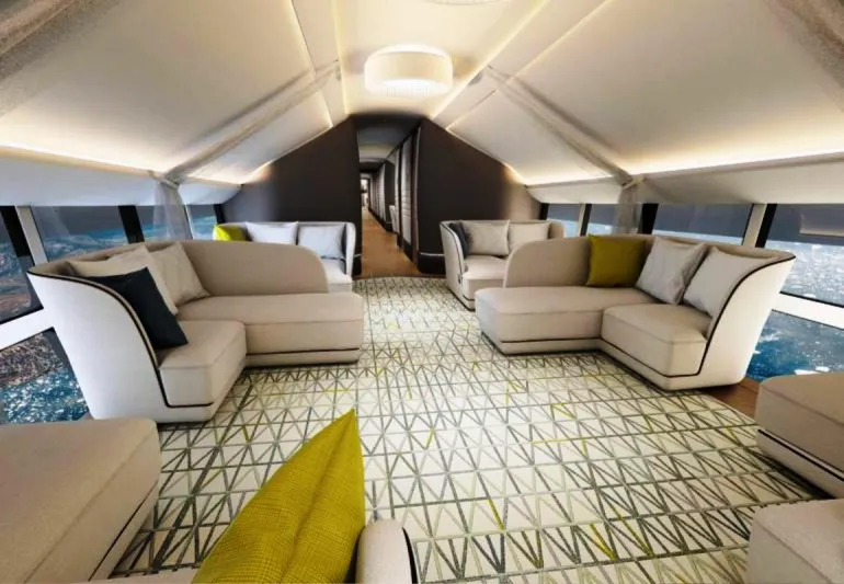 الكبينة الداخلية لأكبر طائرة خاصة بالعالم (فيديو وصور)