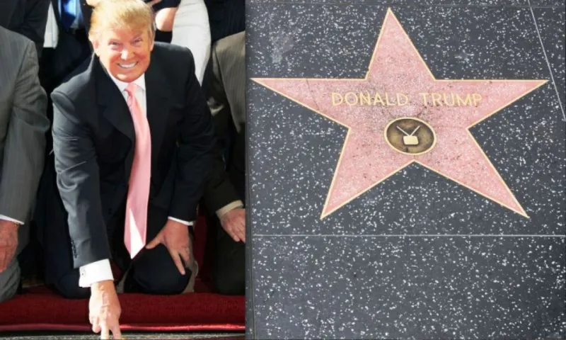 شاب يدمر «نجمة ترامب» في هوليوود (صور) 