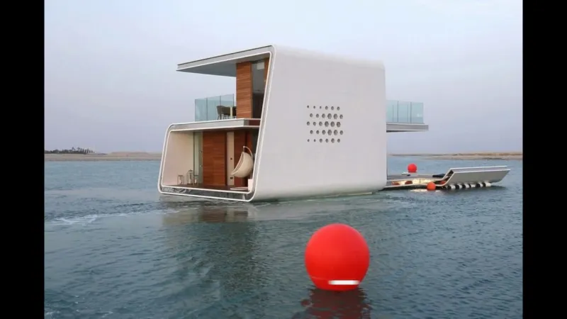 أول منزل عائم من الداخل في دبي (فيديو)