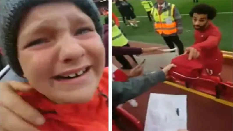 مشهد إنساني مؤثر لمحمد صلاح (فيديو)