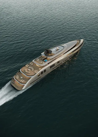 إيبوك.. يخت فاخر وتصميم مبتكر على شكل قوس (فيديو)