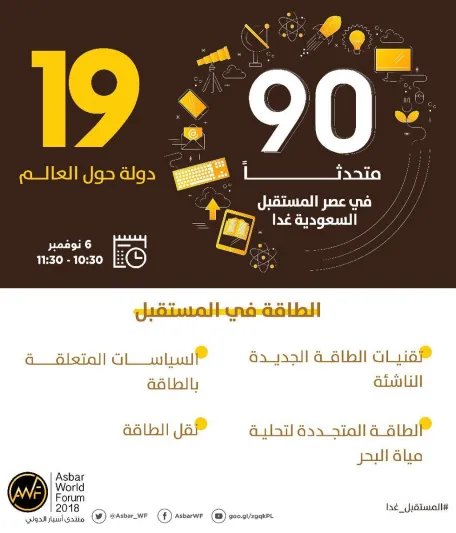 منتدى أسبار الدولي ينطلق من الرياض تحت شعار "عصر المستقبل.. السعودية غدا"