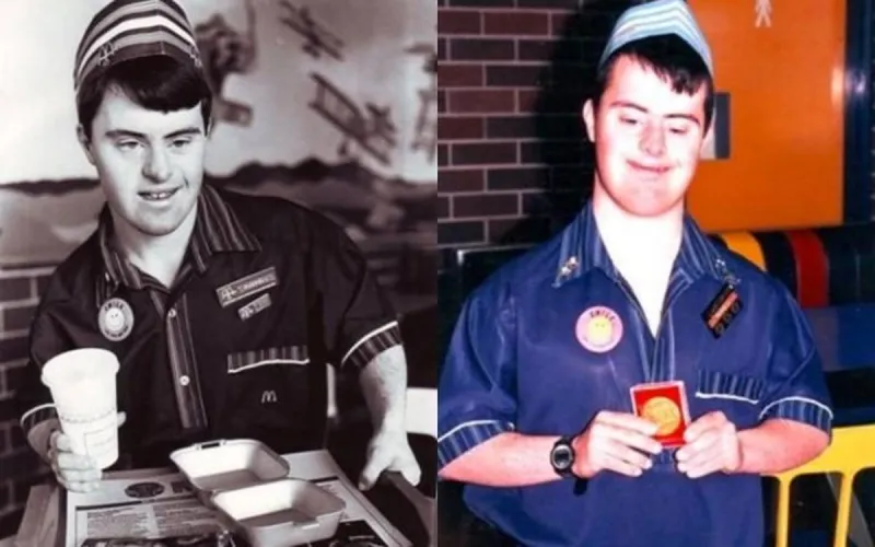 موظف ماكدونالدز مصاب بمتلازمة داون يتقاعد بعد 32 سنة (فيديو)