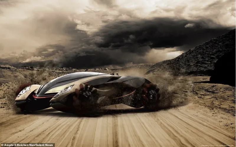 للأغنياء فقط.. "Amphi-X" نموذج سيارة خارقة تتيح لمالكيها السفر عبر المياه (صور)