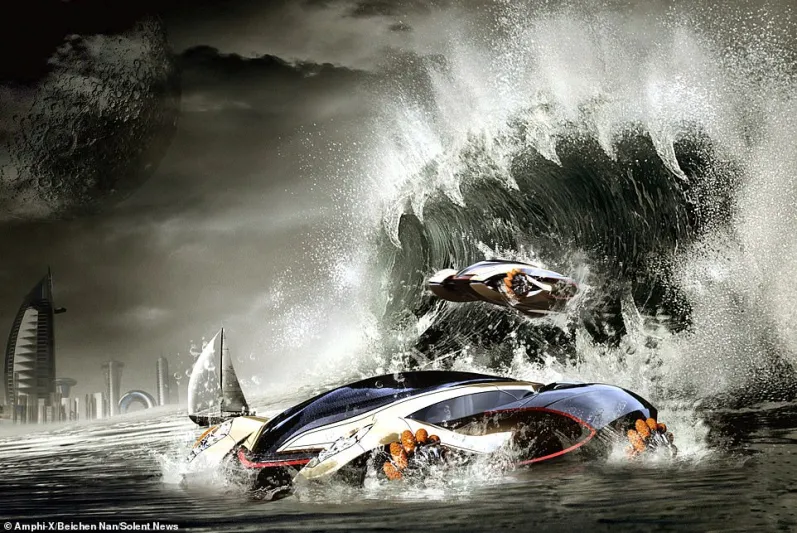 للأغنياء فقط.. "Amphi-X" نموذج سيارة خارقة تتيح لمالكيها السفر عبر المياه (صور)