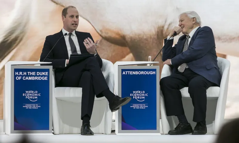 شاهد| الأمير ويليام وهو منتعل حذاء مثقوب خلال منتدى دافوس