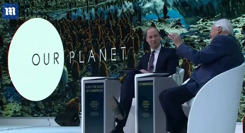 شاهد| الأمير ويليام وهو منتعل حذاء مثقوب خلال منتدى دافوس