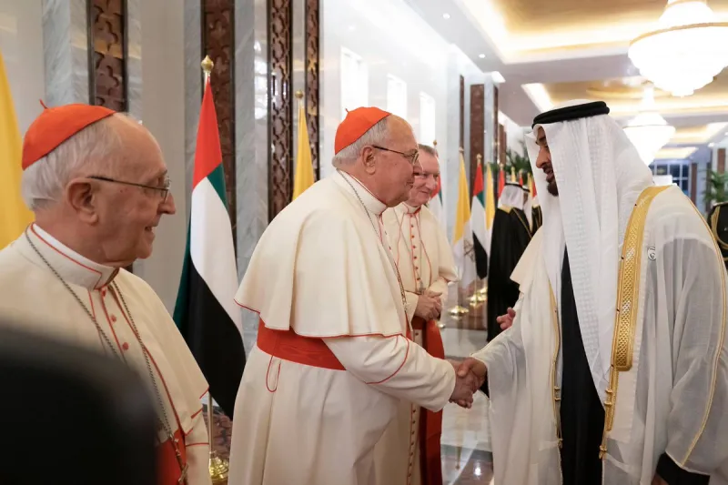 استقبال رسمي للبابا فرانسيس في قصر الرئاسة بأبو ظبي ( فيديو وصور)