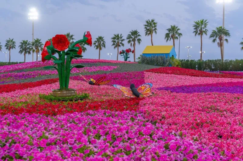 افتتاح مهرجان الزهور والحدائق بمدينة ينبع الصناعية..مشاهد خلابة وفعاليات مميزة