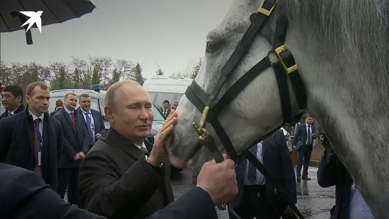 هدية غير متوقعة من رئيس قرغيزستان لبوتين (فيديو)