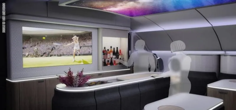 تتحول لنادي رياضي ومطعم في السماء.. مشروع طموح للقضاء على ملل الطيران (صور)