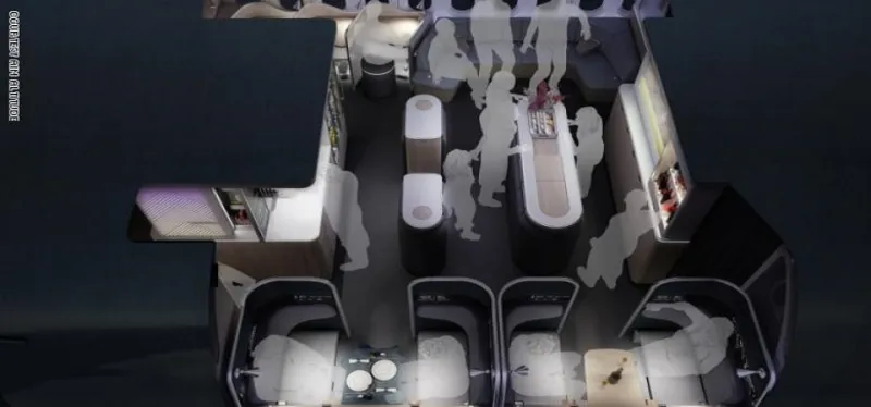 تتحول لنادي رياضي ومطعم في السماء.. مشروع طموح للقضاء على ملل الطيران (صور)