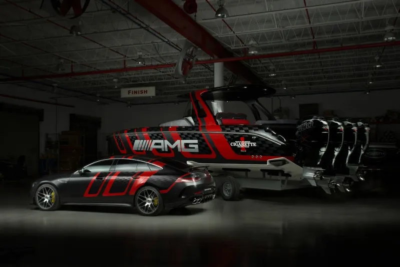 قارب السباقات الأقوى "41 AMG Carbon Edition".. صاروخ بحري بـ4 محركات