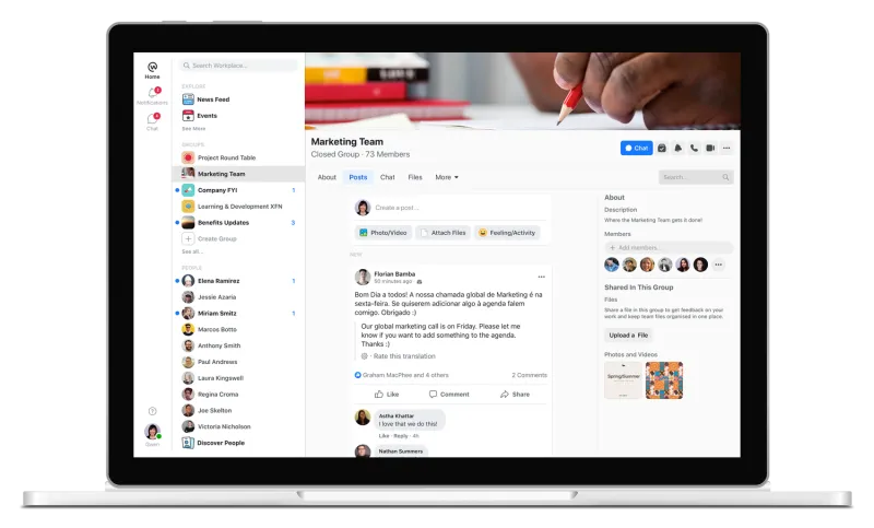 كل التحسينات والمزايا الجديدة في Workplace من فيس بوك للأعمال