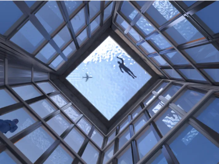 بإطلالة بانورامية مرعبة.. أعلى مسبح في العالم يعانق السحاب بلندن