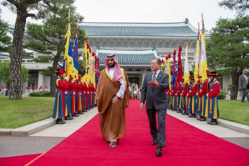 شاهد.. كيف استقبلت كوريا الجنوبية ولي العهد؟ البيت الأزرق يحتفل