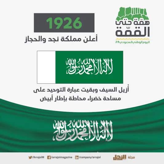 علم السعودية.. راية التوحيد لا تُنكَّس (إنفوجراف)