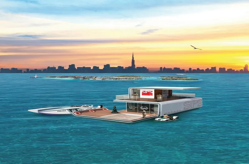 الأول من نوعه في العالم.. مركز شرطة عائم ذكي في دبي (فيديو وصور) 
