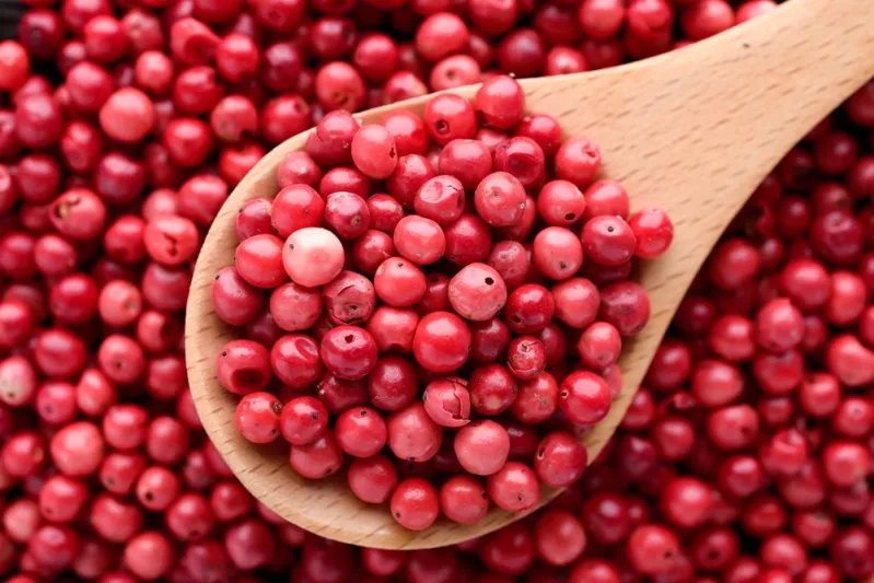 الفلفل الوردي لقارورة خريفية دافئة تبعث على التفاؤل