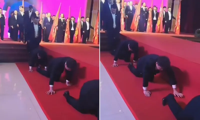 موظفو شركة صينية ينفذون أغرب عقاب بسبب التقصير! «فيديو»
