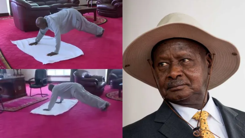 الرئيس الأوغندي يحارب كورونا بالتمارين الشاقة (فيديو)
